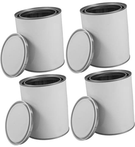 HOMSFOU 4pièces Seaux De Peinture Métal avec Couvercles Contenants Multifonctions pour Stockage Paniers Pratiques pour Maison Bureau