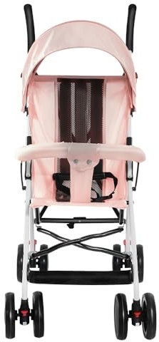 Passeggino leggero e compatto da 0 mesi a 4 anni, capacità di carico massima di 25 kg, passeggino pieghevole, schienale reclinabile, pieghevole automatico in 1 passo, canopy-D-rosa