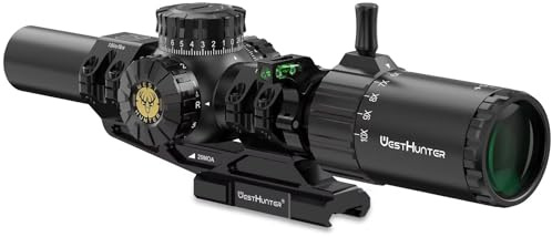 WestHunter Optics HD GEN2 1-10x24 IR LPVO Zielfernrohr, 30mm Mittelrohr, Beleuchtetes Absehen (2. Bildebene), Präzises 1/4 MOA Kompakt-Gewehrfernrohr für das Wettkampfschiessen