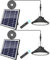 Qoolife Lampes solaires à suspendre pour l'extérieur et l'intérieur - 4500 mAh 3 couleurs/4 modes - Lampes LED solaires avec télécommande Étanche IP66 Chargement USB Lampe suspendue pour 2 paquets