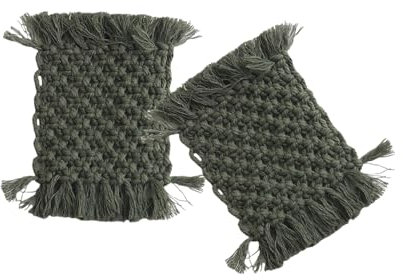 2 pentole in cotone all'uncinetto a mano, tovagliette resistenti al calore, accessori decorativi per la sala da pranzo