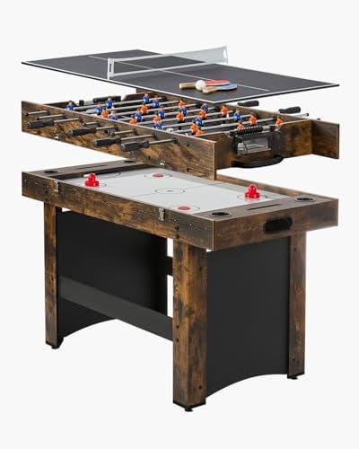 VEVOR Air Hockey Tisch (214 cm) mit Airhockey & Tischfußball & Pushern & Pucks, luftbetriebener Hockey-Spieltisch Multi-Kombinationstisch für Familienspielzimmer Partys Familientreffen Büro