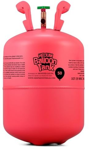 13L Helium Tank for Balloons at Home, Premium 99.99% Pure Helium Gas Kit, Inflates 50 9“Latex Balloons, Ideal for Birthdays, Weddings, Baby Showers (1-Pack)