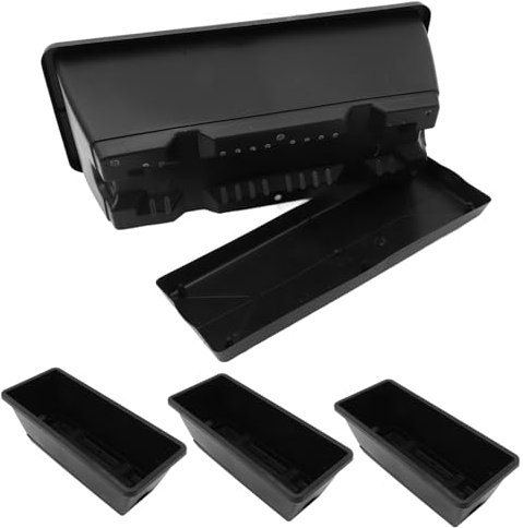 Toyvian Pots De Fleurs Rectangulaires en Résine, Ensemble De 4 JardinièRes Modernes pour Jardin Intérieur Jardinière De Croissance Moderne en Plastique Gris pour Balcon Et Jardin IntéRieur