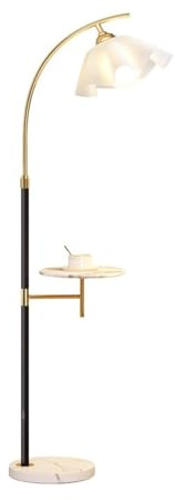MENGLI-2024 Lampadaire Lampadaire avec Table attachée, lampadaire de Table d'appoint en marbre, Lampe de Lecture réglable for Bureau, Salon, Chambre à Coucher, Salle à Manger Lampe sur Pied