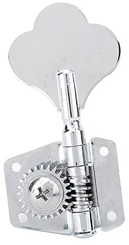 SPYMINNPOO Bronzenes Feinstimmwerkzeug für E-Bass, Offene Vintage-E-Bass-Stimmknöpfe aus Silbernem Stahl (Für die linke Reihe)