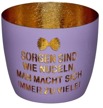 Giftcompany Madras Windlicht M Nudeln lila/Gold 8,5cm