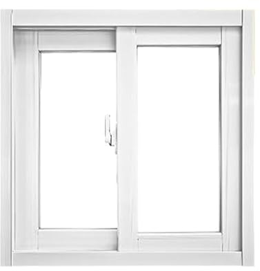 Ukkajovlex Fenster Window Kellerfenster Schiebefenster，Schiebefenster Schwarz,Aluminiumrahmen Mit 5mm Temperiertem Glas & Sieb, Doppelverglasung Für Haus Schuppen Keller Hühnerstall(White,56x38cm)