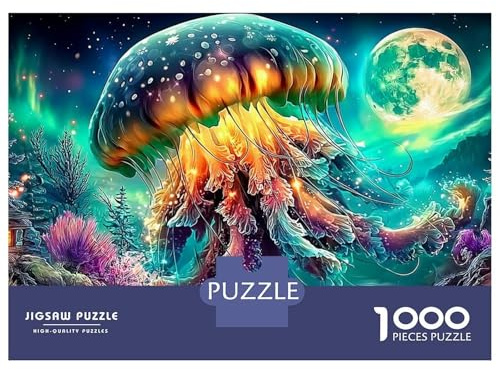 Qualle Fantasie 1000 PC Karton DIY-Drache im Nebel Jigsaw Erwachsene & Kinder 12+, Spaß Familienspiel, Stresslinderung, Farben & Wanddekoration 70x50cm/1000pcs