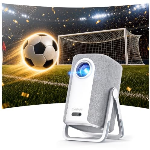 Kurzdistanz Beamer 4K mit Netflix, iSinbox 1200ANSI Heimkino & Outdoor Beamer, Smart Tageslicht Projector mit 2x10W Dolby Audio, Autofokus & Trapezkorrektur, WiFi 6& Bluetooth 5.4, Dual-Mode Standfuß