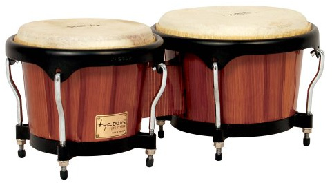 Tycoon Percussion 7 Inch & 8 1/2 Inch Artist Series Hand Painted Bongos - Brown Finish