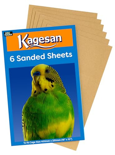 Kagesan Feuilles de Sable pour Cages à Oiseaux, Taille M (40 x 25 cm), boîte de 72
