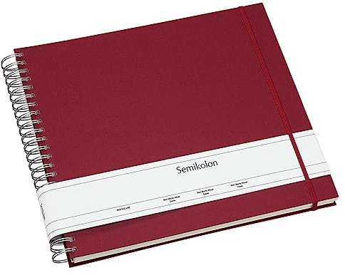 Semikolon 352996 Spiral Album Maxi Mucho - 34,5x30 cm - Fotoalbum, 90 Seiten cremeweiß, Fotobuch, burgundy dunkel-rot