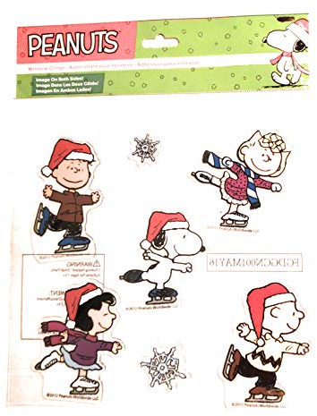 PEANUTS Holiday Weihnachten Fenster klammert Sich an Charlie Brown Snoopy One Paket von 7 klammert Sich an