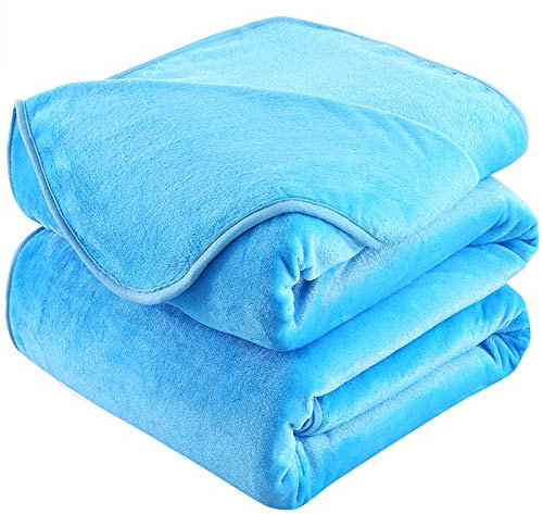 HOZY Kuscheldecke 150x200cm Himmelblau, Fleece Decke Sofa Decke, Warme Bettdecke Fleecedecke Couch Decken Flauschige Decke, Tagesdecke Sofaüberwurf Hundedecke Sofadecke Couchdecke flauschig