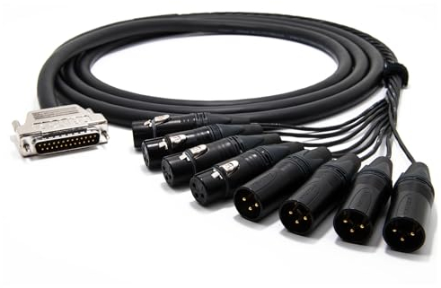 enoaudio Mogami 3162 8 Multicore Digital Kabel AES/EBU 110 Ohm Breakout | Gold D-Sub 25 - Neutrik XLR | HiFi, kompatibel mit Yamaha Pinout, 1,0 m