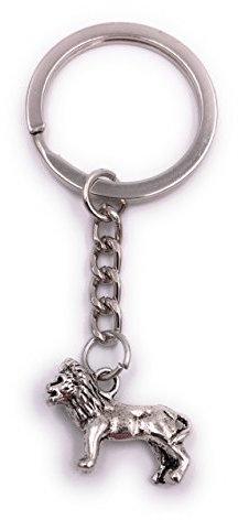 H-Customs Lion Lion Porte-clés Pendentif en métal argenté