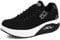 Solshine Damen Mesh Wedge Sneaker Plateau Air Walkmaxx Turnschuhe 370 Schwarz 38EU