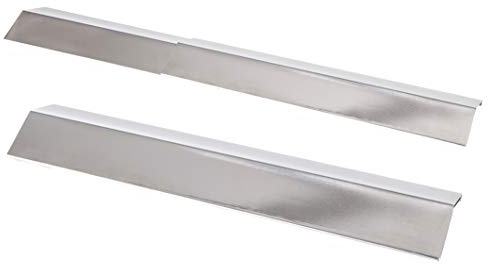 Allgrill Pare-flamme universel extensible en acier inoxydable, réglable en continu de 35 à 59 cm, largeur 13,5 cm, hauteur 4 cm.