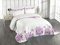 ABAKUHAUS Blumen Tagesdecke Set, Romantische Lilac Garden, Set mit Kissenbezügen Waschbar, für Doppelbetten 264 x 220 cm, Weiß Lila