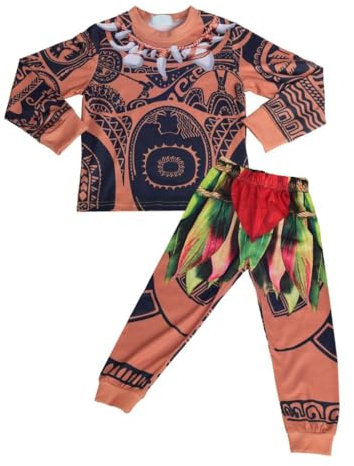 Lito Angels Costume Oceania per Bambino, Felpe Maglie a Manica Lunga e Pantaloni, Taglia 7-8 anni