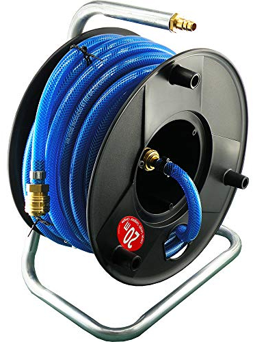 Fittingteile - Schlauchaufroller für Druckluft mit 20 Meter Schlauch - Komplett mit Druckluftkupplung NW 7,2 (Schlauch Ø innen: 9,0 mm)