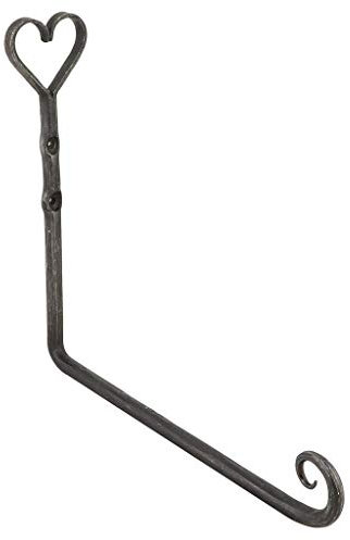 Dibor Hanging Basket Bracket Cast Iron Grey Nickel Heart Plant Pot Hanger Hook 10