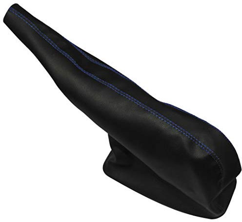 AERZETIX: Funda para freno de mano de piel sintética con costuras de colores variables (negro con costuras azul)