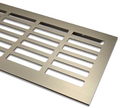 Lüftungsgitter Aluminium | 100mm x 400mm | Farbe: Edelstahl - gebürstet | Lüftungs Gitter Alu | Stegblech | Belüftungsgitter | Heizungsgitter | Belüftungsgitter/Lüftung