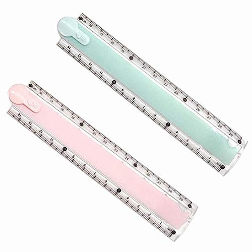 2 Stück Faltlineal Transparent Lineal Kunststoff Lineal Geometrisches Lineal Schule Schreibwaren für Studenten Kinder (Farbe zufällig)