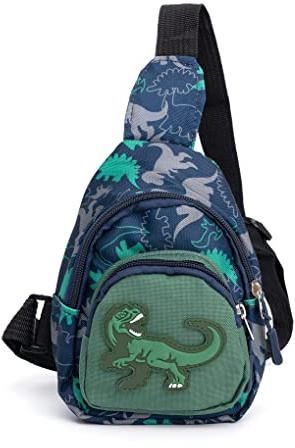 Cute Children Sling Bag Small Cartoon Dinosaur Crossbody Shoulder Bag Coin Purse Waist Backpack Nylon for kid 1-5-Gray