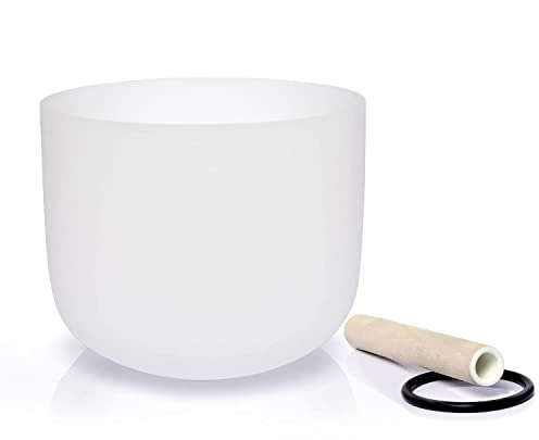 TERRITORY C Note Root Chakra Quartz Frosted Crystal Singing Bowl 8 inch