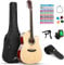 Moukey Acoustic Guitar Full Size Kits for Beginners Adults 4/4 41 Guitar Bundles with Chord Poster, Gig Bag, Tuner, Steel Strings, Strap, Natural