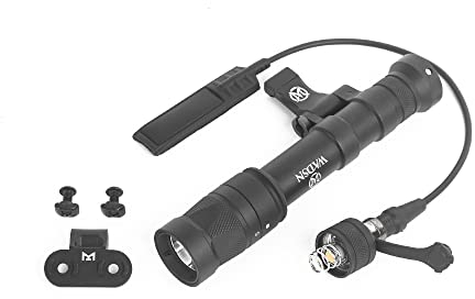 SBGJMY M640W linterna de antorcha estroboscópica táctica, antorcha de rifle de montaje giratorio de 500 lúmenes con interruptor de almohadilla de presión para Mlok Keymod 20mm Picatinny Rail System