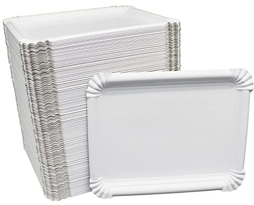 BAMI Pappteller | Einwegteller | eckig, weiß, 16x23 cm | 250 Stück