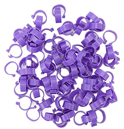 Mumusuki 100 Stück Hühnerbeinringe, Geflügelbeinbänder, Vogel, Hühner, Enten, Clip-on-Beinringe, Hühneranhänger für Bein 16mm