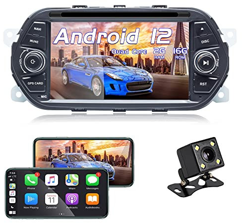 AneQu Android 12 Car Radio Car Stereo GPS Navigazione per Fiat Tipo Aegea Egea 2015-2017 7 pollici Touch Display Car Multi-Media Player Head Unit con Built-in Carplay IPS Display Bluetooth WIFI DAB +