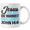Trendation - Bibel Vers Tasse Jesus der Weg die Wahrheit das Leben für Christen Becher Gläubige Ostern Weihnachten. (Weiß)