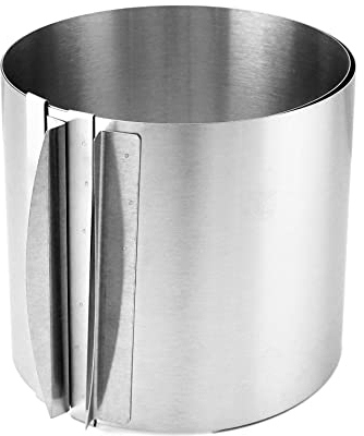 QWORK® Anillo para Tartas, 16-30 cm, Molde Redondo de Acero Inoxidable, Altura: 15 cm Hacer Pastel de Mousse, Pan, Chocolate
