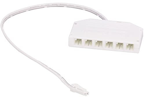 SIRO LED Verteiler 6-fach Steckverbinder mit 250mm Kabellänge, für alle LED Leuchten und Netzgeräte mit einer Spannung von 24V mit LED Stecker, Kunststoff weiß