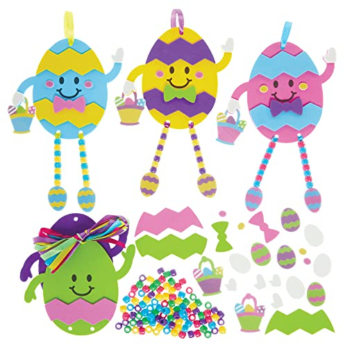 Baker Ross FX528 Bausätze für Ostereier mit baumelnden Beinen - 5er-Pack, Osterperlen-Basteldekorationsset für Kinder