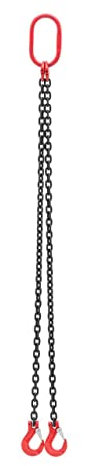 Steinberg Systems SBS-LCS-113 Anschlagkette 1600 kg 2 x 1 m Schwarz Rot Kettengehänge Krankette Hebekette
