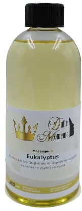 Dufte Momente | Massageöl Eukalyptus 500ml | hochwertige Pflanzenöle als Basis | hohe Gleitfähigkeit | zieht langsam ein | ohne Paraffin und künstliche Zusätze | vegan und ohne Tierversuche