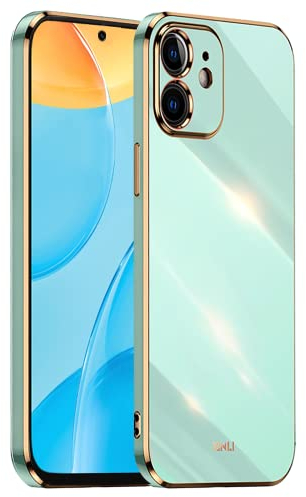 EASSGU Galvanisierter Rahmen Handyhülle für iPhone 11 (6.1 Inches), Weiche TPU Silikon Schutzhülle - Grün