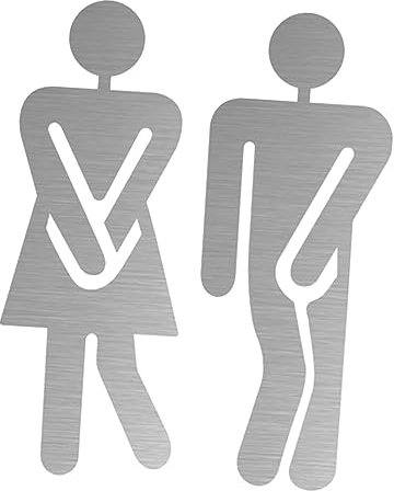 JISADER Edelstahl 5,9 Zoll Toilettenschild für Männer und Frauen, Türschilder, Toiletten-Identifikationsschilder, Silber