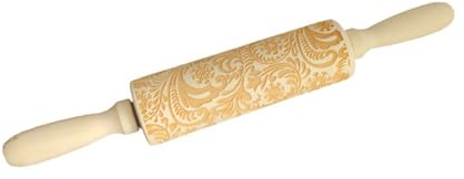 yufana Mattarello Fantasia, Mattarello di Pane, Rullo per Biscotti, Mattarello Inciso, Adatto per la Cottura Fai da te di Pasticceria, Biscotti, Dessert, Pane, Panini(Vite di Fiocco di Neve)