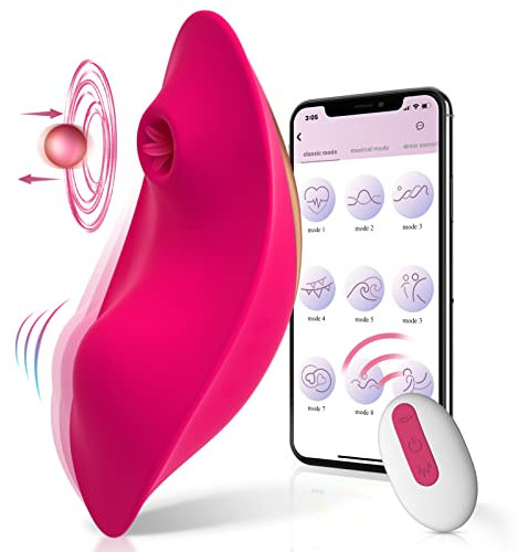 Loolosker Dildo Realistico Sex Toys, Vibratoreper Donna Punto G Squirting Vibratori Clitoride Ovetto Vibrante Telecomando 9 Modalità di Vibrazione & Succhia & APP Control, Rose Red