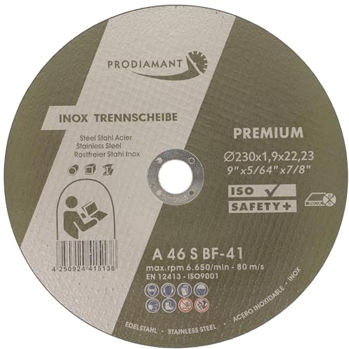 PRODIAMANT Dischi da taglio 230 mm x 1,9 mm, 10 pezzi, per metallo, acciaio e acciaio inox