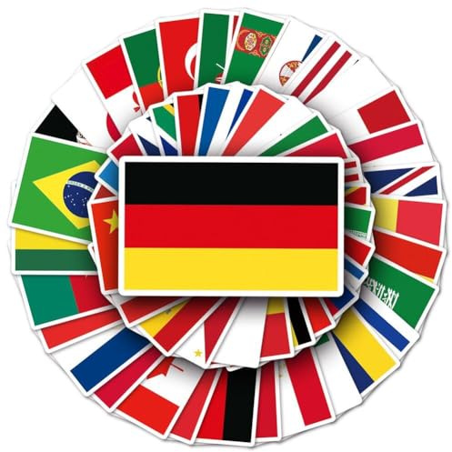 105 Pcs National Flag Graffiti Stickers Waterproof World Flags Pvc Decals for Water Bottles Laptop Luggage Skateboard