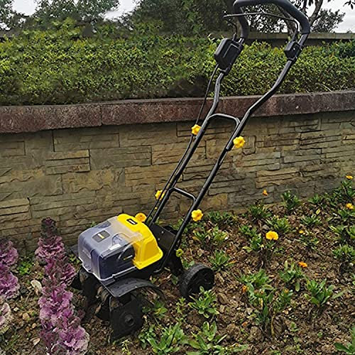 Motozappa elettrica a Batteria, motozappa/coltivatore da Giardino con 4 Lame, Larghezza di Lavoro 36 cm e profondità di Lavorazione 20 cm, per Prato da Giardino, dissodamento del Terreno